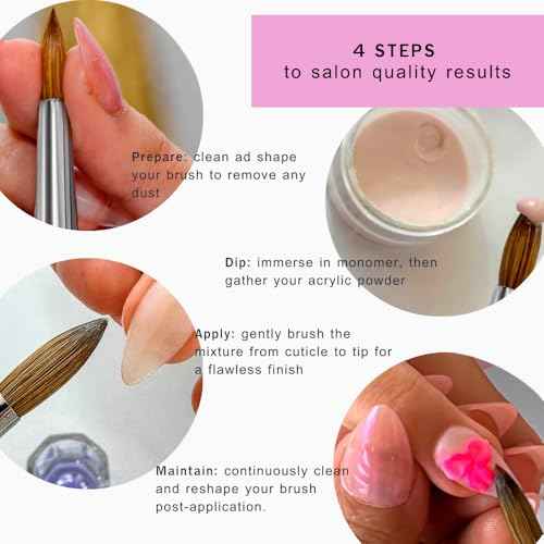 Acrylic Nail Art Brush ? Kolinsky Brush for Acrylic Application ? Ultra-Precise, Durable & No Shedding ? Perfect for Salon, DIY & Pro Use - Enhance Your Skills with GUUDSUP - Size 14