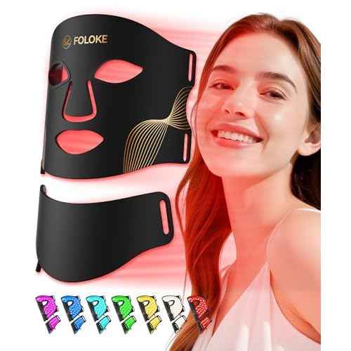 LED Light Therapy Mask Skin Care Mask & Neck, LED Red 630¡¾5nm & NIR 830nm Wavelength for Home Use£¨Advanced Black£©