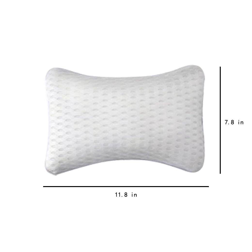Bath Pillow for Tub – Neck Support Pillow | White Bathtub Pillow with 2 Strong Suction Cups, Ideal for Hot Tubs & Relaxing Baths