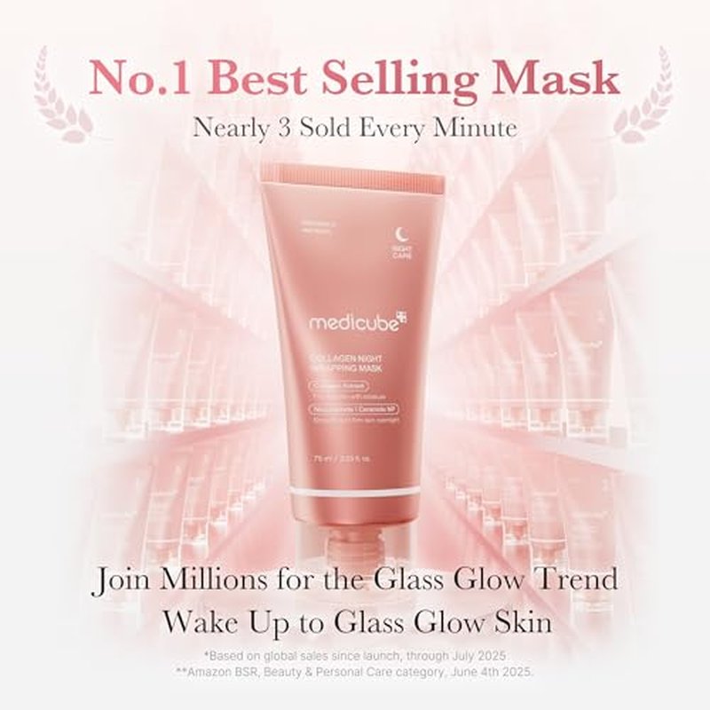 Medicube Korean Viral Duo - Glass Glow Skin Set with Zero Pore Pads & Collagen Mask | Perfect Gift for Women