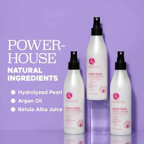 Luseta Glossy Pearl Leave in Conditioner Moisturize and Hydrate Hair Add Shine Repair Damaged Hair Reducing Dryness Sulfate Free for Women and Men 8.5oz
