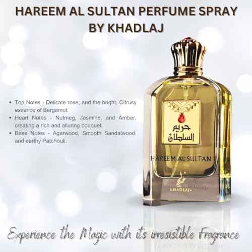 KHADLAJ PERFUMES Hareem al Sultan Gold Eau de Parfum Spray for Unisex, 2.50 Ounce / 75 ml