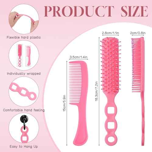 Hair Brush and Combs Bulk Individually Wrapped for Homeless,Disposable Hair Combs Bulk Hair Brushes Detangling Hairbrush for Women Shelter Nursing Hotel Church Charity Supplies (pack of 240)