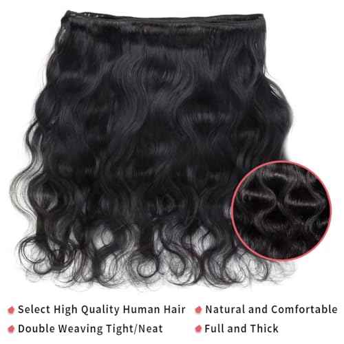 12A Brazilian Human Hair Bundles 16 18 20 Inch Body Wave Bundles Human Hair 100% Unprocessed Brazilian Virgin Human Hair Body Wave 3 Bundles Human Hair Extension Natural Color