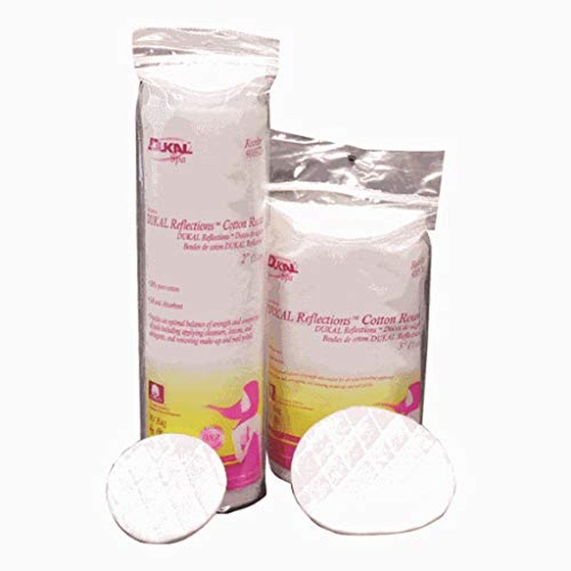Dukal Reflections Cotton Rounds - Soft, Absorbent Makeup Remover Pads | 50 Count