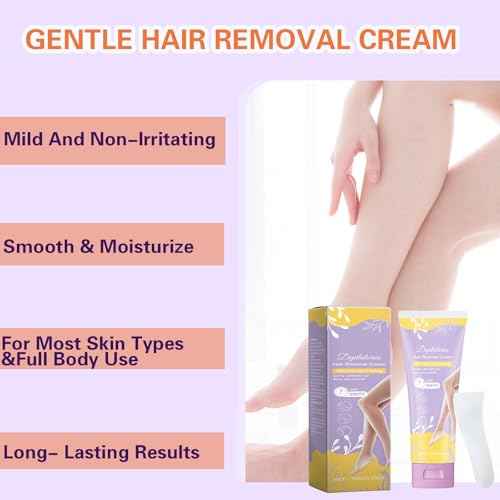 Hair Removal Cream for Women and Men, Painless Hair Removal Cream For Bikini Line, Legs, Arms, Underarms, Intimate/Private Depilatory, Skin Friendly - 100g