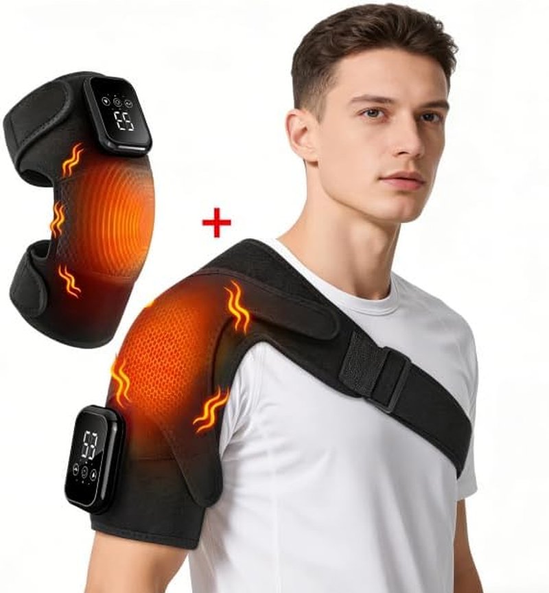 Shoulder Massager with Heat - Triple Method Deep Tissue Pain Relief | Adjustable Size