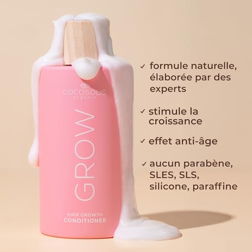 COCOSOLIS GROW Hair Growth Conditioner | Fast Hair Growth & Anti-Aging Moisture Treatment | Strengthens Follicles | For Dry, Curly & Thin Hair | With Vitamin E & Kerascalp | Vegan Hair Care