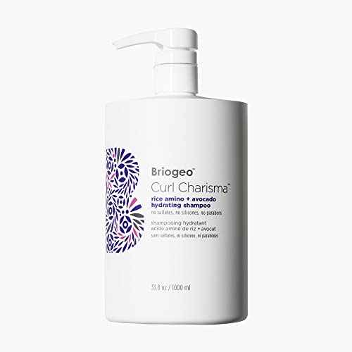 Briogeo Curl Charisma Rice Amino + Avocado Hydrating Shampoo, Define and Moisturize Wavy, Curly, and Coily Hair,Sulfate-free, Anti-Frizz, Hydrating Cleanse, Vegan, Cruelty-Free