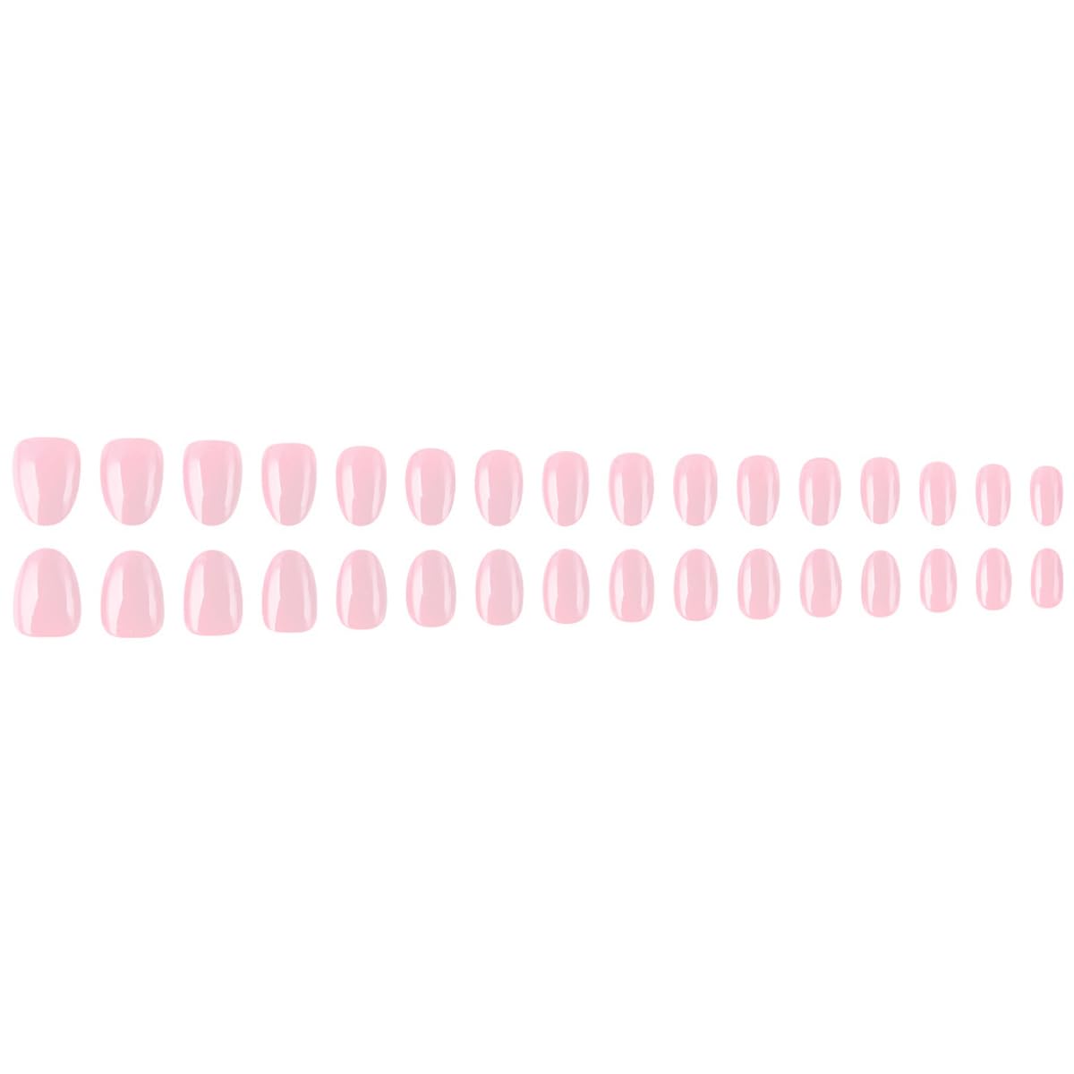 Soft Pink Press on Nails Short Oval Fake Nails with Solid Color Design,Reusable Artificial Nails,Easy Apply Full Cover Stick on Nails for Women Manicure 32Pcs
