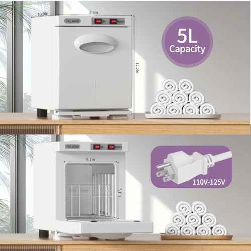 Towel Warmer, 5L Small Hot Towel Warmers for Spa, Towel heater for Facials and Towel Warmer Esthetician. (White)