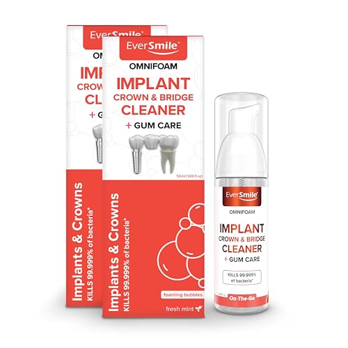 Eversmile OmniFoam Dental Cleaner ? Cleaning Foam for Implants, Crowns, and Bridges ? Pack of 2, 50ml Bottle