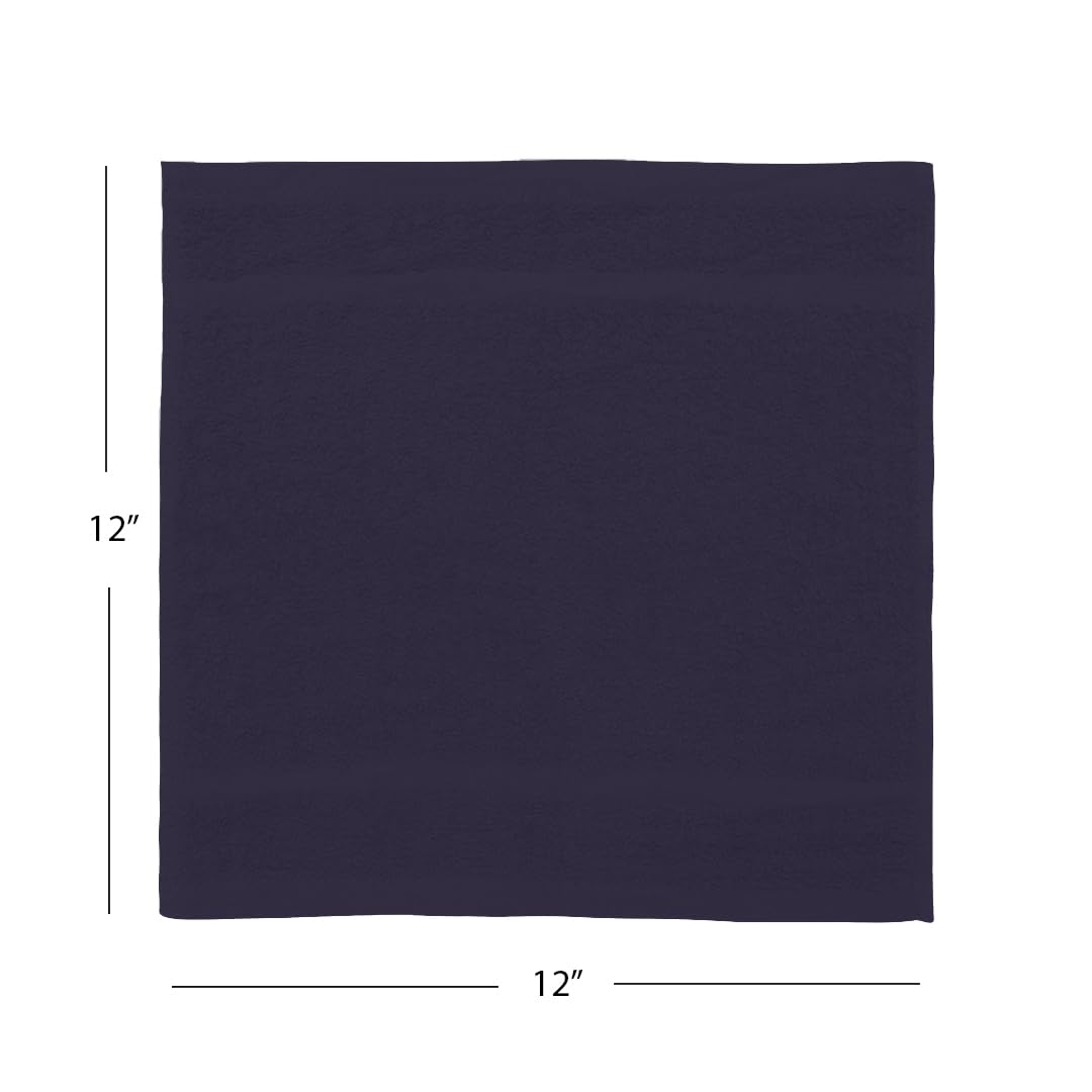 Avalon Towels Plum Washcloths Bulk Pack of 36 (12x12 inches) - 100% Cotton Washcloths & Face Towels - Highly Absorbent & Soft Wash Cloths for Showering, Wash Rags for Body & Face Cloths