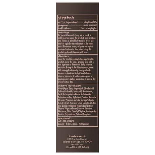 Bioelements Daily Meds - 1 fl oz - Acne Clearing Serum with Medicinal Beta + Alpha Hydroxy Acids and Niacinamide to Target Lines, Tone + Dullness - Vegan, Gluten Free - Never Tested on Animals