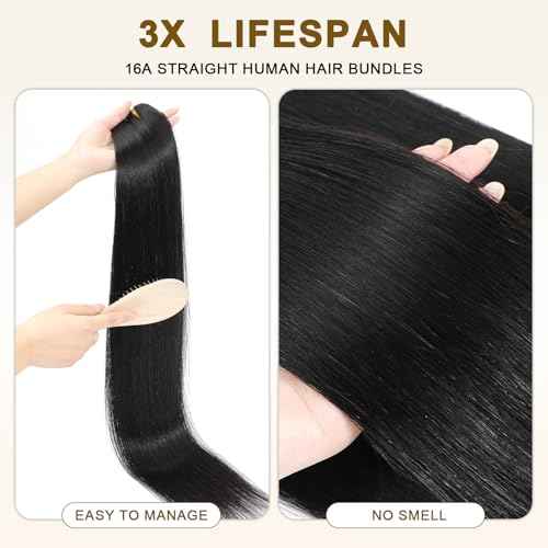 16A Raw Straight Bundles Human Hair 1 Bundle,30 Inch,Triple Lifespan,Burmese Virgin Remy Hair Extensions,No Tangle Shedding