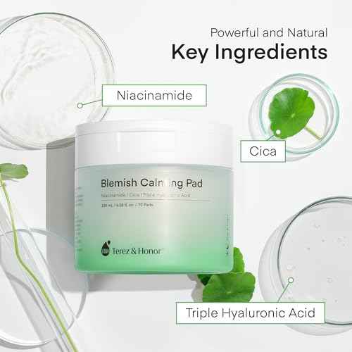 Niacinamide, Centella & Hyaluronic Acid Serum Pad - Korean Brighten, Soothe & Deep Moisturize Skincare, Pre-Soaked Toner Pads for Face - Dermatologist Tested Daily for Blemish-Prone or Sensitive Skin