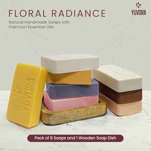6 Pcs Women Natural Handmade Body Soaps 5 OZ Pack Floral Radiance Long lasting Fragrance Luxurious Scents with Natural Ingredients ? Sulfate & Paraben Free, Vegan Soap