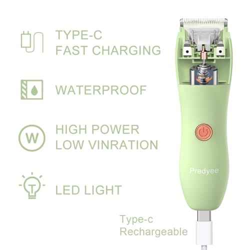 Body Hair Trimmer for Men Women - Ball Trimmer Manscape Electric Shaver for Pubic Groin Bikini - IPX7 Waterproof Rechargeable Body Groomer with LED Light Travel Lock - 120Min Runtime
