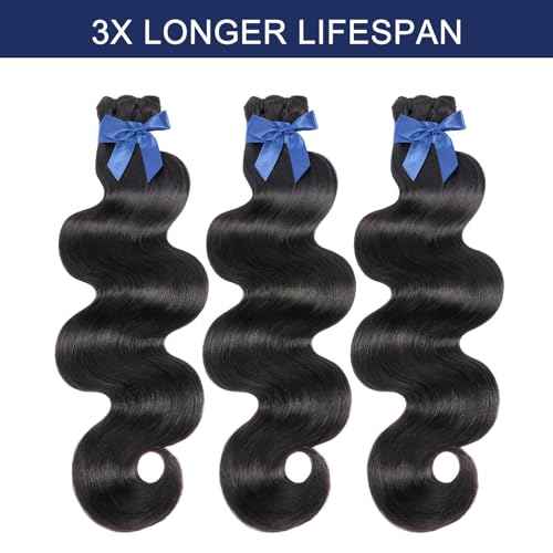 Raw Bundles Human Hair Body Wave, Bleachable & Dyeable, No Shedding, No Tangles, 15A Raw Vietnamese Hair Bundles, 14 Inch, 3X Longer Lifespan