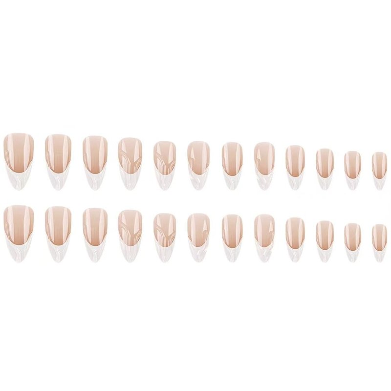 MRSCOL Press on Nails-Vanilla Cream,32 Pcs Square Press On Nails，Press On Nails Short Reusable 16 Sizes - 32 Nail Kit with Glue