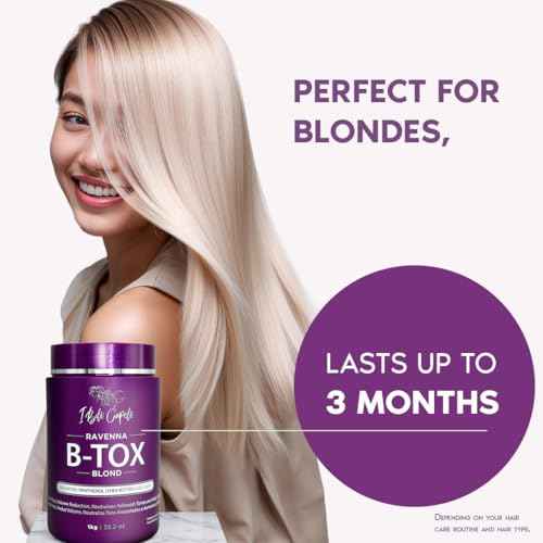 I Belli Capelli Ravenna Hair B-tox Treatment for Blond Hair, Formaldehyde-Free- Cirugia Capilar Para el Cabello- Anti-Frizz, Smoothing- 35.2 oz(1kg), 2 units