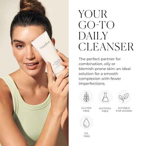 Natura Biss? Stabilizing Facial Cleansing Gel with AHA + PHA, Exfoliating foaming cleanser, Cleanses, Exfoliates & Balances, For Normal, oily & acne-prone Skin, 7 Oz