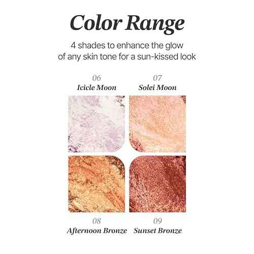 Glint Marble Highlighter (Icicle Moon, 0.08oz) - Korean Makeup. Inspired Baked for Smooth, Radiant Glow, Long-Lasting Wear. Enriched with Micro Pearl Particles