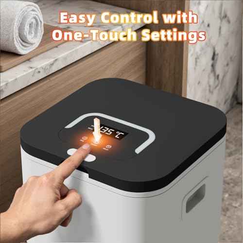 Large Towel Warmer Bucket with Rapid Heating & Timer, Fits 2 x 40"x70" Towels, One-Touch Control, LCD Display, Child Lock, Aromatherapy Box ? Fireproof, ETL & FCC Certified for Bathroom, Spa, Home Use