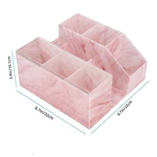 Beauty Organizer, Acrylic Eyelash Grafting Tool Storage With Tweezers Holder Display Boxes for Home Salon (Marble Pink)