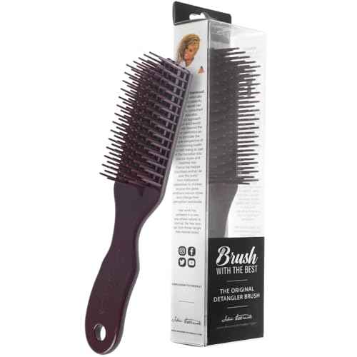 Maroon Detangler Brush by Felicia Leatherwood - For Kinky, Curly, Wavy 4c or Straight Hair - Tame Your Tangles Smooth Your Coils - Pain Free for All Ages