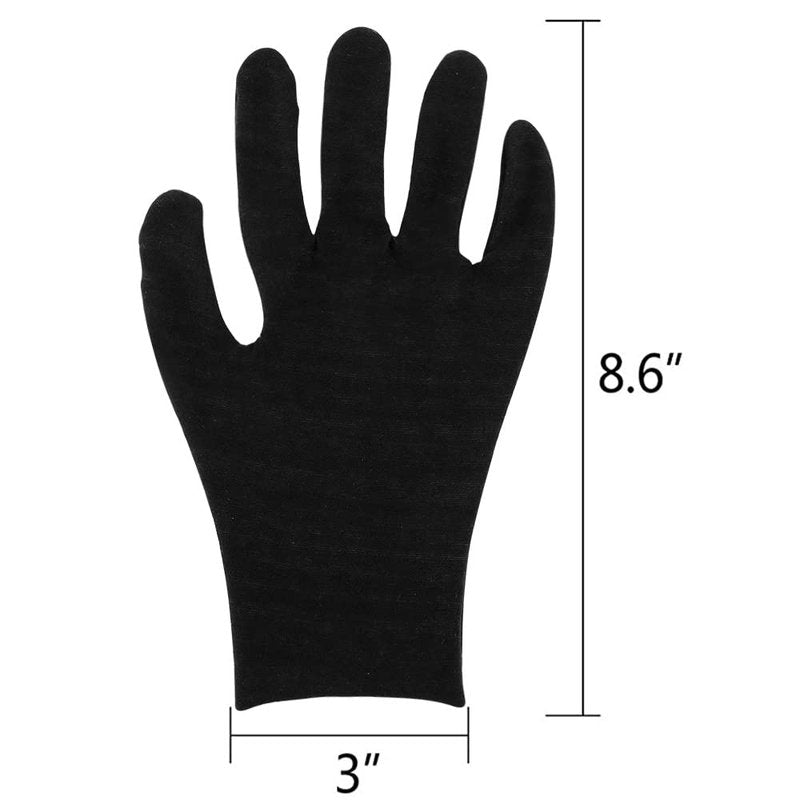 Amariver Black Cotton Gloves, 6 Pairs 8.6'' Large Size Thicker Lining Gloves for Coin Jewelry Silver Inspection Formal Marching Band Parade, 12 Pieces Total