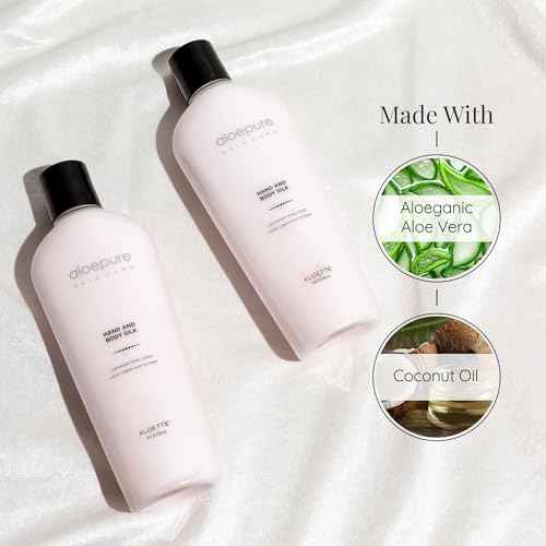 Aloette Hand & Body Silk Lotion - Lightweight & Gentle Moisturizer Body Lotion for Women & Men - Floral Scent Hydrating Skin Care with Aloe Vera Extract for Soft & Smooth Skin - 8 Fl Oz