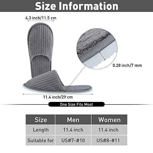 Elcoho 12 Pairs Closed Toe Spa Slippers Reusable Slippers Coral Fleece Washable Disposable Home Slippers for Women Men Guests Hotels House Slippers Housewarming Indoors Bathroom Party Traveling