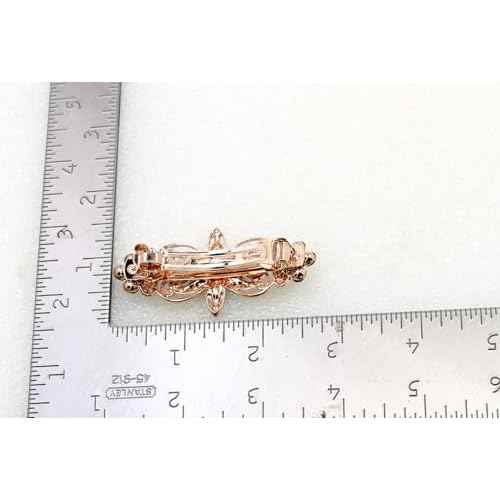 Faship Smoked Topaz Chocolate Brown Rhinestone Crystal Flora Hair Barrette Clip