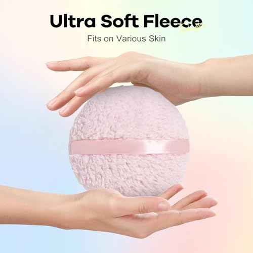 Large Body Powder Puff for Dusting Powder, Women Powder Puff with Gorgeous Storage Container for Bath