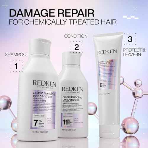 Redken Acidic Bonding Concentrate Shampoo For Damaged Hair Repair - Strengthens and Repairs Weak and Brittle Hair, Sulfate-Free, With Citric Acid