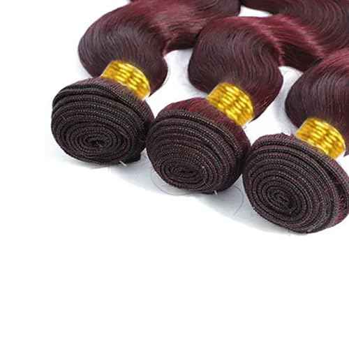 99j Burgundy Bundles Human Hair Body Wave Bundles Human Hair 30 32 34 Inch Wine Red Brazilian Hair 3 Bundle 100 Gram Per Bundle Unprocessed Virgin Remy Hair Extensions For Black Women