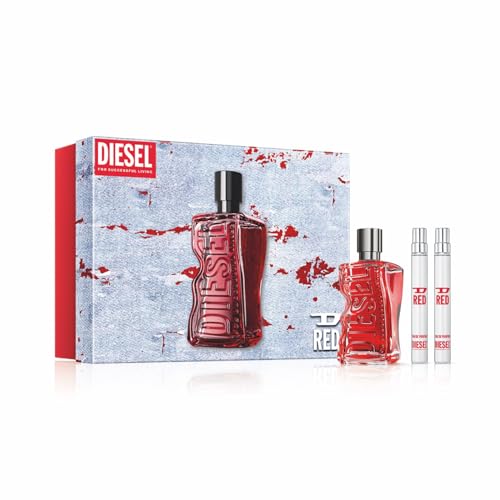 DIESEL D RED, Eau de Parfum & Fragrance Gift Set for Men, Fougere & Aromatic With Notes of Red Grapefruit, Lavender & Sandalwood