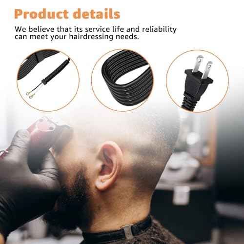 Replacement Power Cord for Oster Classic 76 Clippers - Exact Fit, Durable & Easy to Install - Compatible with Oster 76 Hair Clippers