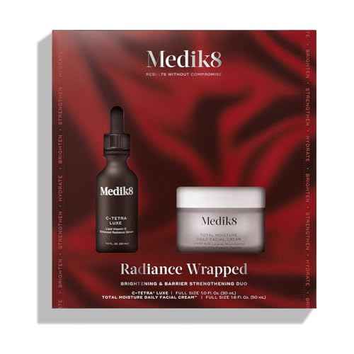 Medik8 Radiance Wrapped Kit - Vitamin C Serum for Face - Facial Cream for Women and Men - Hydrating Peptide Face Moisturizer - 2 pc