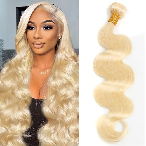 613 Bundles Human Hair 24 inch Blonde Body Wave Human Hair Bundles 100% Unprocessed 12A Virgin Hair Weave Extensions
