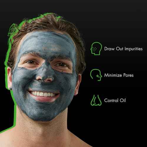 Tiege Hanley Detoxifying Facial Clay Mask for Men, Deep Pore Cleansing Charcoal Face Mask With Natural Kaolin Clay and Aloe, Absorbs Oil & Reduces Appearance of Pores, Men¡¯s Skin Care, 2 Oz
