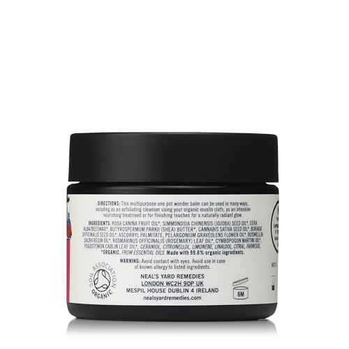 Neal's Yard Wild Rose Beauty Balm, Featuring Rosehip Oil, Hemp Seed & Shea Butter, Nourishing & Exfoliating Cleanser, Vegetarian Approved, Cruelty-Free, 50g