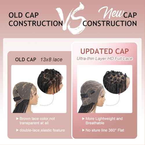 Senegal Twist Wigs, 12 "360¡Æ HD Full Single-layer Lace Two Braid Wigs for Black Women Square Knotless 2 Braid Wig with Baby Hair Handmade Synthetic Hair Blended Lace Front Wig (Natural Black)