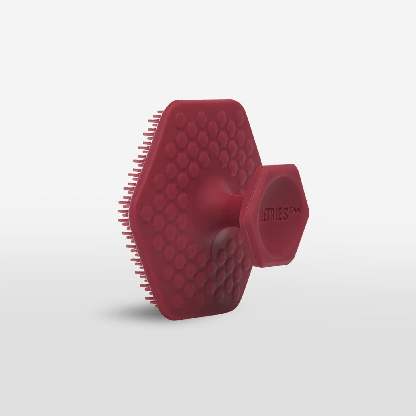 Tooletries - Men's Face Scrubber - Silicone Facial Cleansing Brush, Gentle Exfoliator Pad & Soft-Touch Massager - Removes Dead & Dry Skin - Long Lasting Bathroom & Shower Accessories - Burgundy