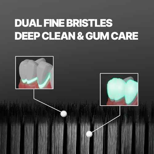WANGTA Black ? Charcoal Extra Large Toothbrush ? 1.6 inch (4 cm) Wide Head | 4,000 Bristles for Firm Cleaning & Odor Suppression | Made in Korea Premium Oral Care (10 Pack)