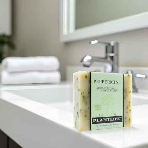 Plantlife Peppermint 3-pack Bar Soap - Moisturizing and Soothing Soap for Your Skin - Hand Crafted Using Plant-Based Ingredients - Made in California 4oz Bar