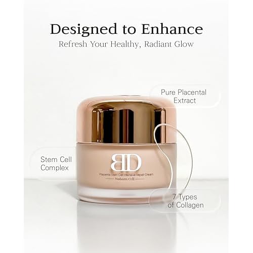 Nuborn Cell Placenta Stem Cell Intensive Repair Cream | Dragon Blood Cream with Placental Extract | Collagen Korean Skin Care for Glass Skin (50ml)