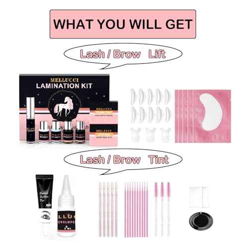 Lash Lift and Brow Lamination Black Color Kit Easy to Use Eyelash & Eyebrow Perm Kit Suitable for Salon and DIY Use Instant Result