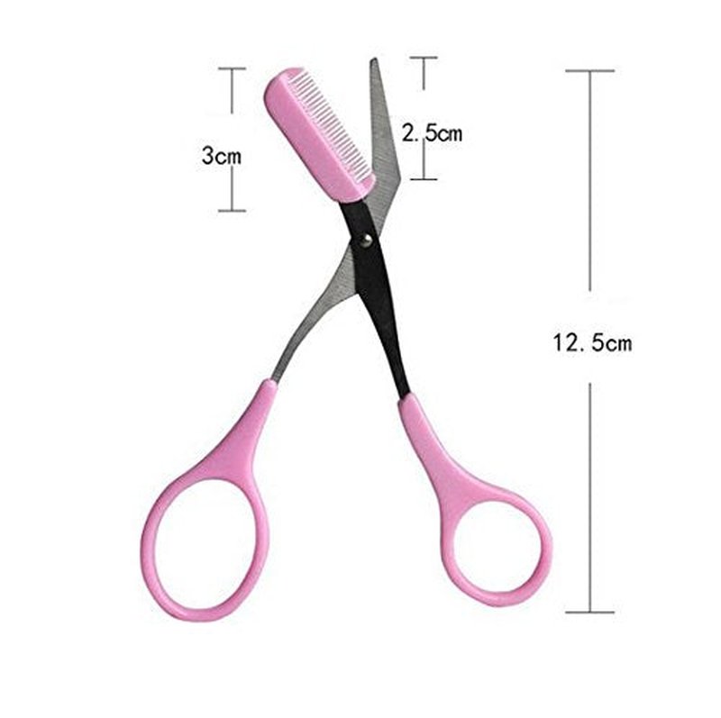 Eyebrow Comb Scissors - Precision Trimmer for Eyebrow & Eyelash Grooming | Beauty Tool Set with Free Comb